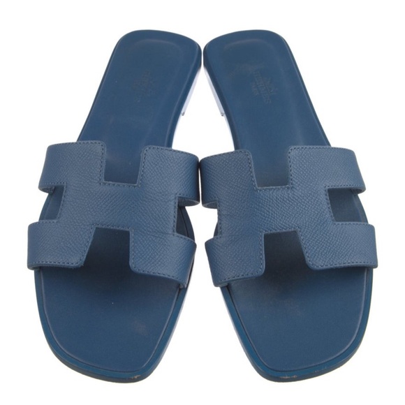 Hermes Shoes - Hermes Oran Bleu Bleuet